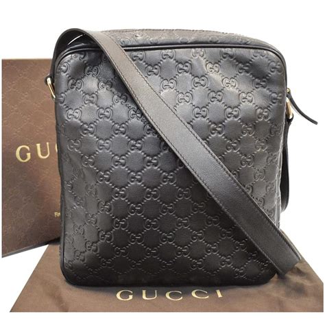 black gucci messenger bag men|gucci guccissima leather messenger bag.